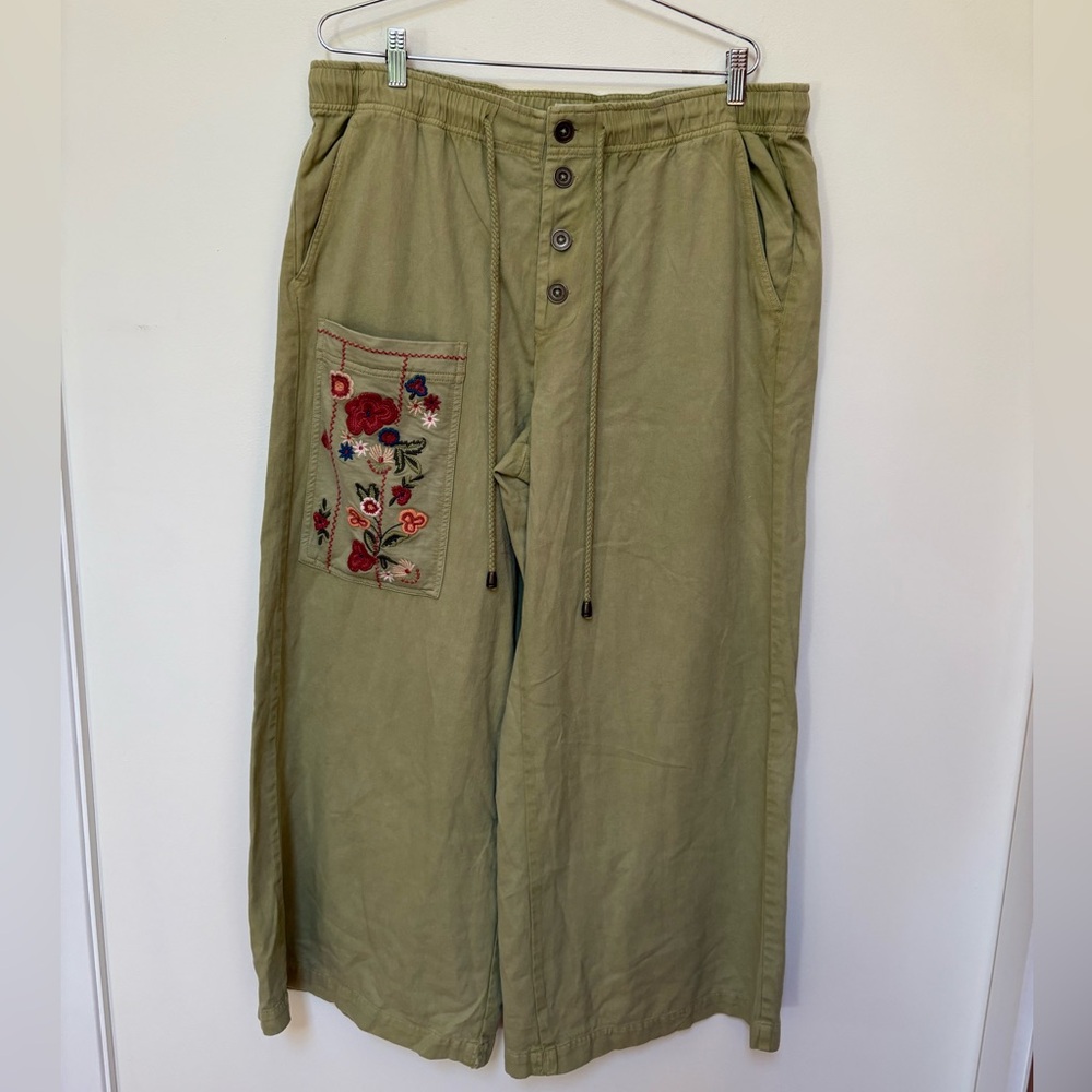 NWOT Anthropologie Pilcro Embroidered Pull-On Pants Size Large - Picture 3 of 16